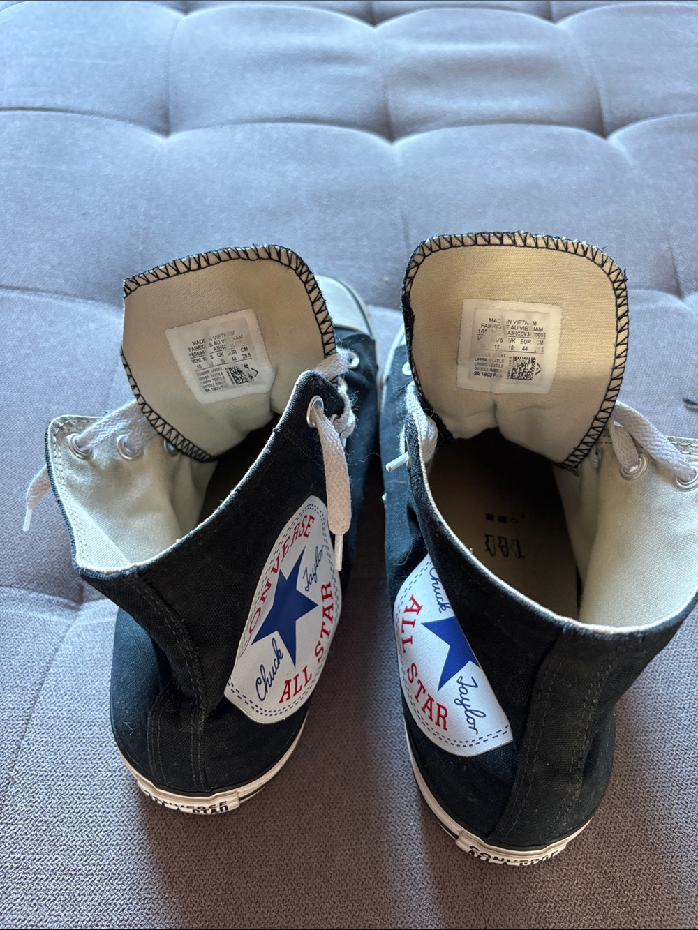 Converse Black' Chuck Taylor All Star High Tops. Sz 10M/ 12W